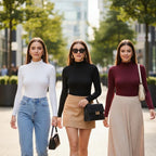 Women’s Mock Neck Long Sleeve Thong Bodysuit | Turtle Neck Top Slim Fit Going Out Tops